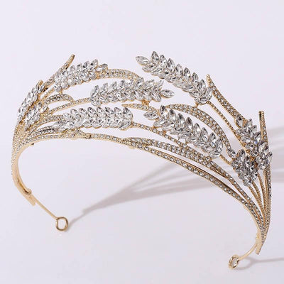 Crystal Wheat Shape Crown Rhinestone Wedding Hair Accessory Wedding Accessories BlissGown 