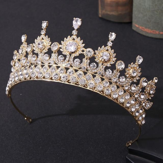 Crystal Wheat Shape Crown Rhinestone Wedding Hair Accessory Wedding Accessories BlissGown B3 