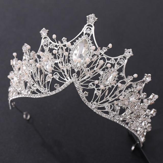 Crystal Wheat Shape Crown Rhinestone Wedding Hair Accessory Wedding Accessories BlissGown C6 