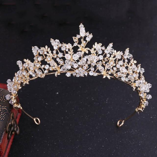 Crystal Wheat Shape Crown Rhinestone Wedding Hair Accessory Wedding Accessories BlissGown D7 