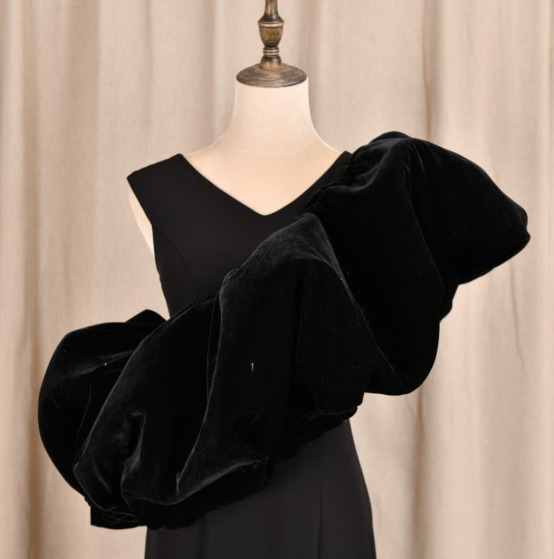 Customized Dress Black Two Piece V-Neck Mermaid Evening Dress Evening & Formal Dresses BlissGown 
