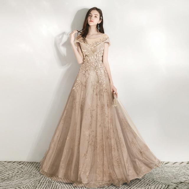 Elegant Long Shining Formal Evening Dress – BlissGown
