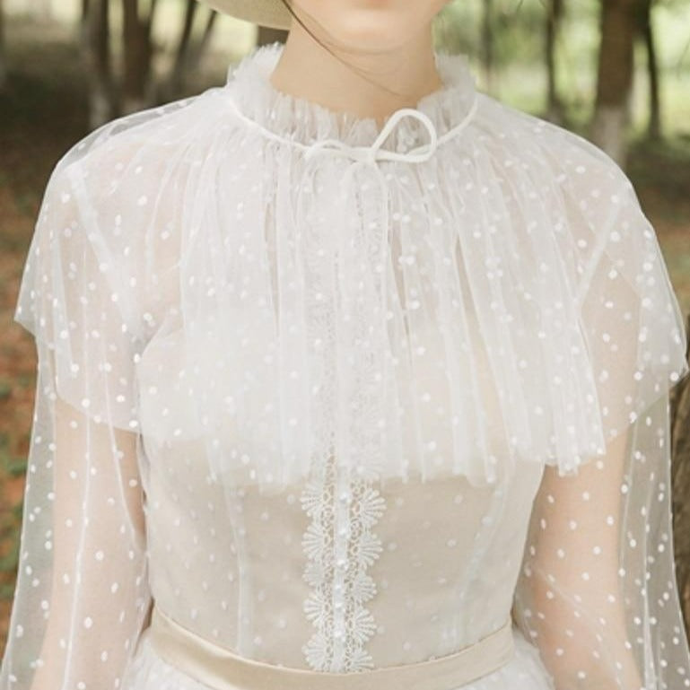 Empire Elegant Vintage High Neck Long Sleeve Lace Wedding Dress Vintage Wedding Dresses BlissGown 