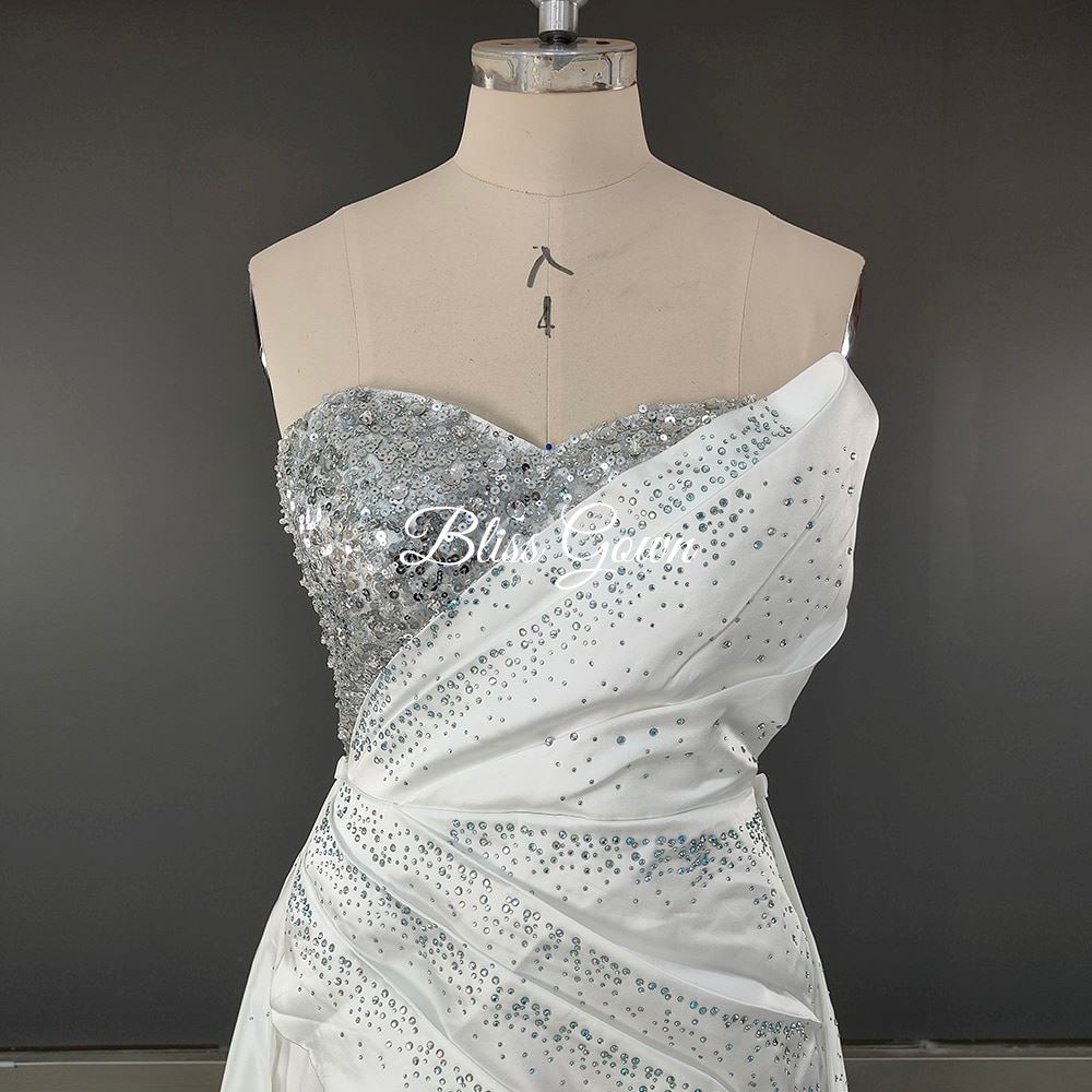 Exquisite Detachable Sweep Train Mermaid Wedding Dress Classic Wedding Dresses BlissGown 