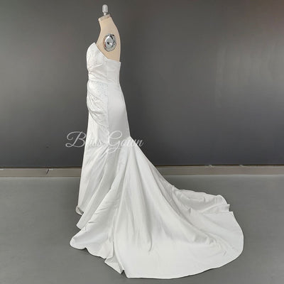 Exquisite Detachable Sweep Train Mermaid Wedding Dress Classic Wedding Dresses BlissGown 
