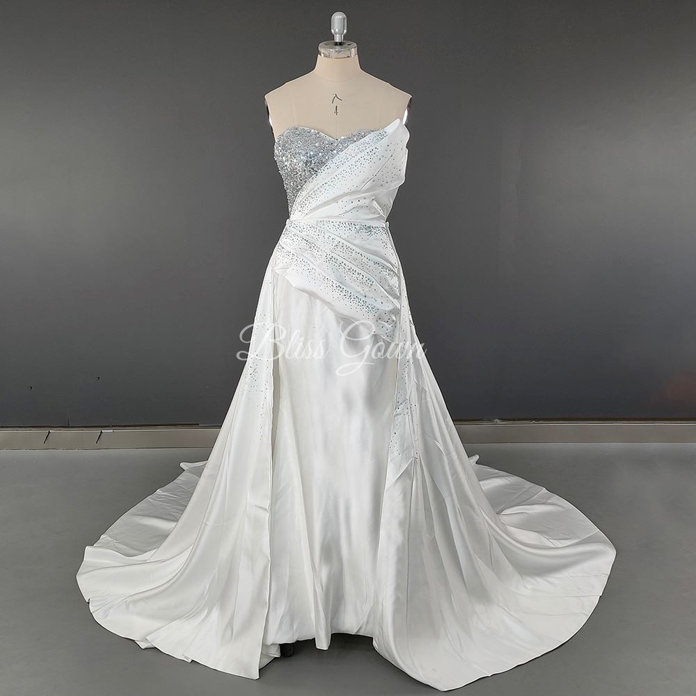 Exquisite Detachable Sweep Train Mermaid Wedding Dress Classic Wedding Dresses BlissGown As Picture 2 