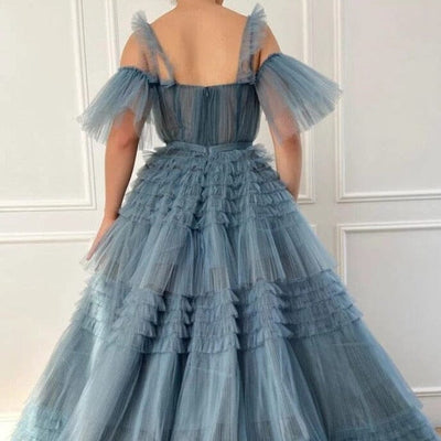Gorgeous Dusty Ruffled Tulle Evening Dress Evening & Formal Dresses BlissGown 