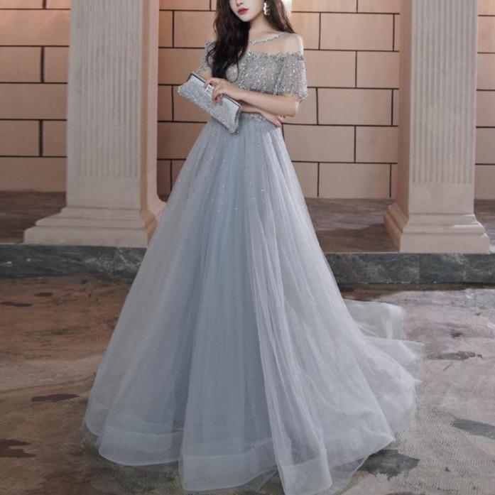 Gorgeous Rhinestone Sparkly  Sequined Beadings Prom Dress