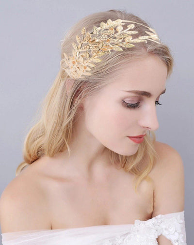 Greek Goddess Hair Vine Tiara Bridal Crown Wedding Accessories BlissGown 
