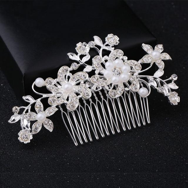 Handmade Flowers Beads Pearl Hair Clip Wedding Accessories Wedding Accessories BlissGown 1 