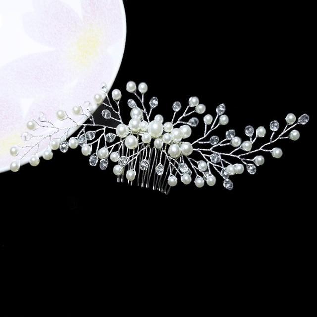Handmade Flowers Beads Pearl Hair Clip Wedding Accessories Wedding Accessories BlissGown White 