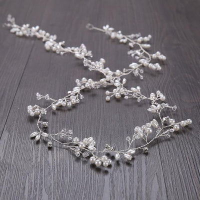 Handmade Hair Vine Wedding Accessories Wedding Accessories BlissGown Silver 150cm 