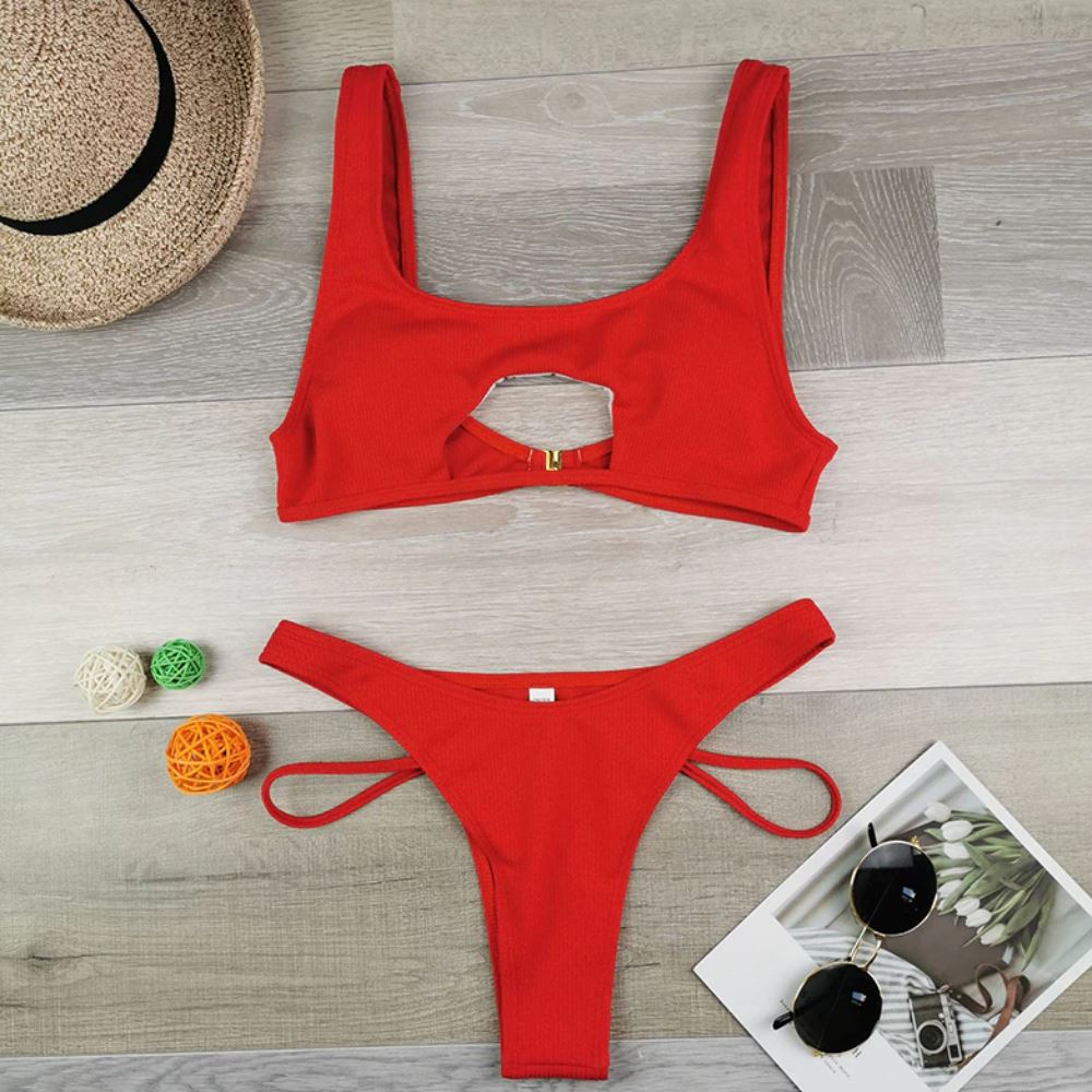 High Cut Micro Stylish Beach Outfits 2 Pieces Accessories BlissGown 