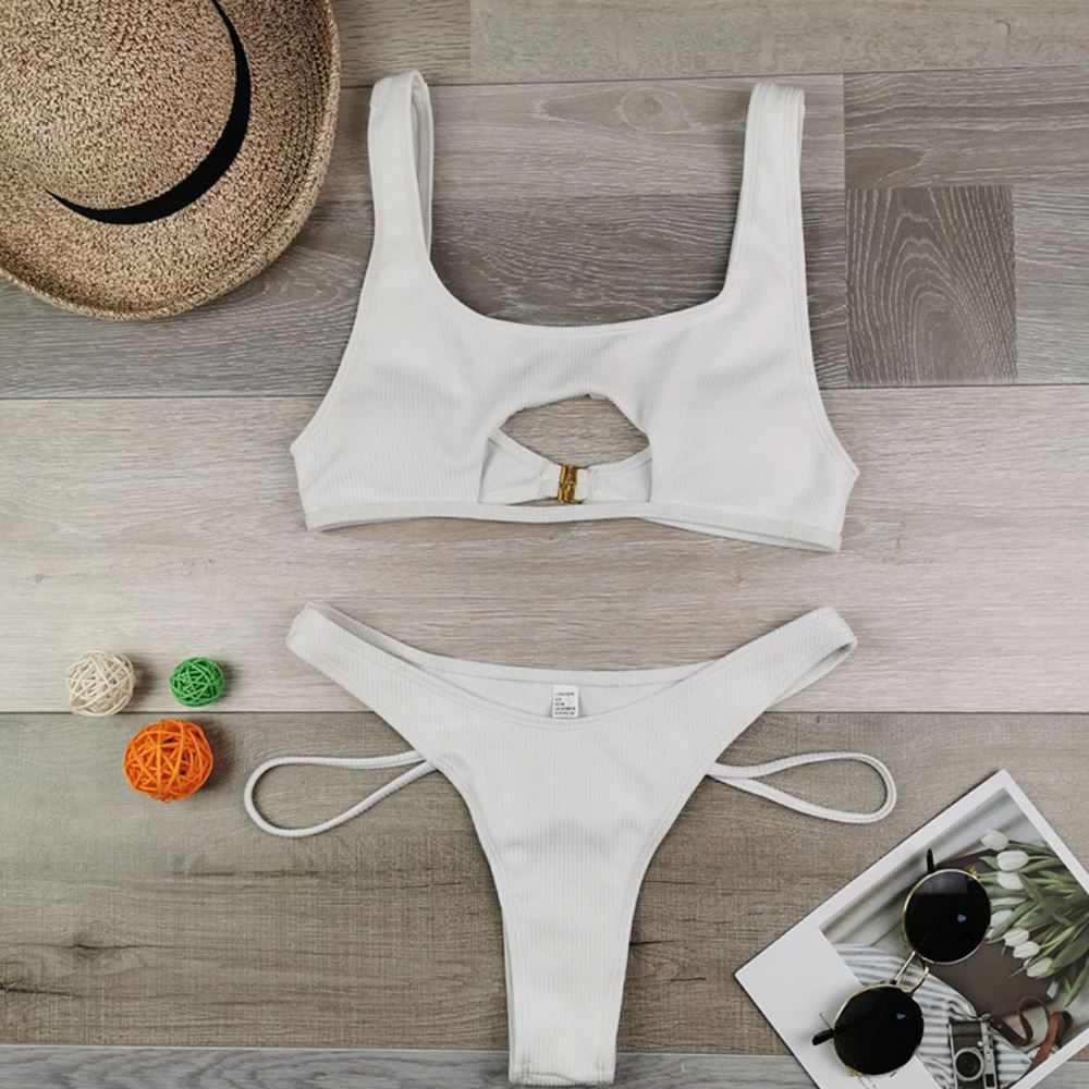 High Cut Micro Stylish Beach Outfits 2 Pieces Accessories BlissGown 