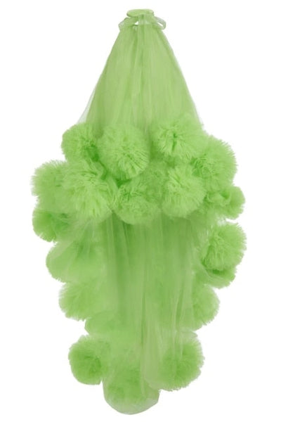High Street Green Floral Tulle Sexy Halter Dress Wedding Accessories BlissGown 