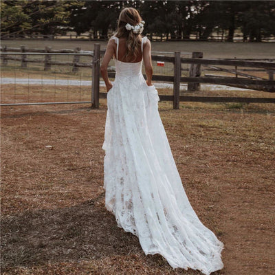 Lace Bohemian Bridal Gown Boho Wedding Dresses BlissGown 