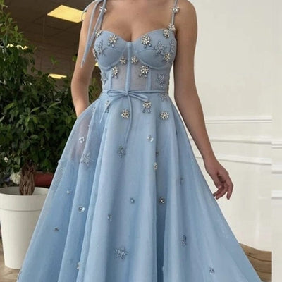 Light Blue Tulle A Line Sweetheart Prom Dress Sexy Prom Dresses BlissGown same as picture 2 