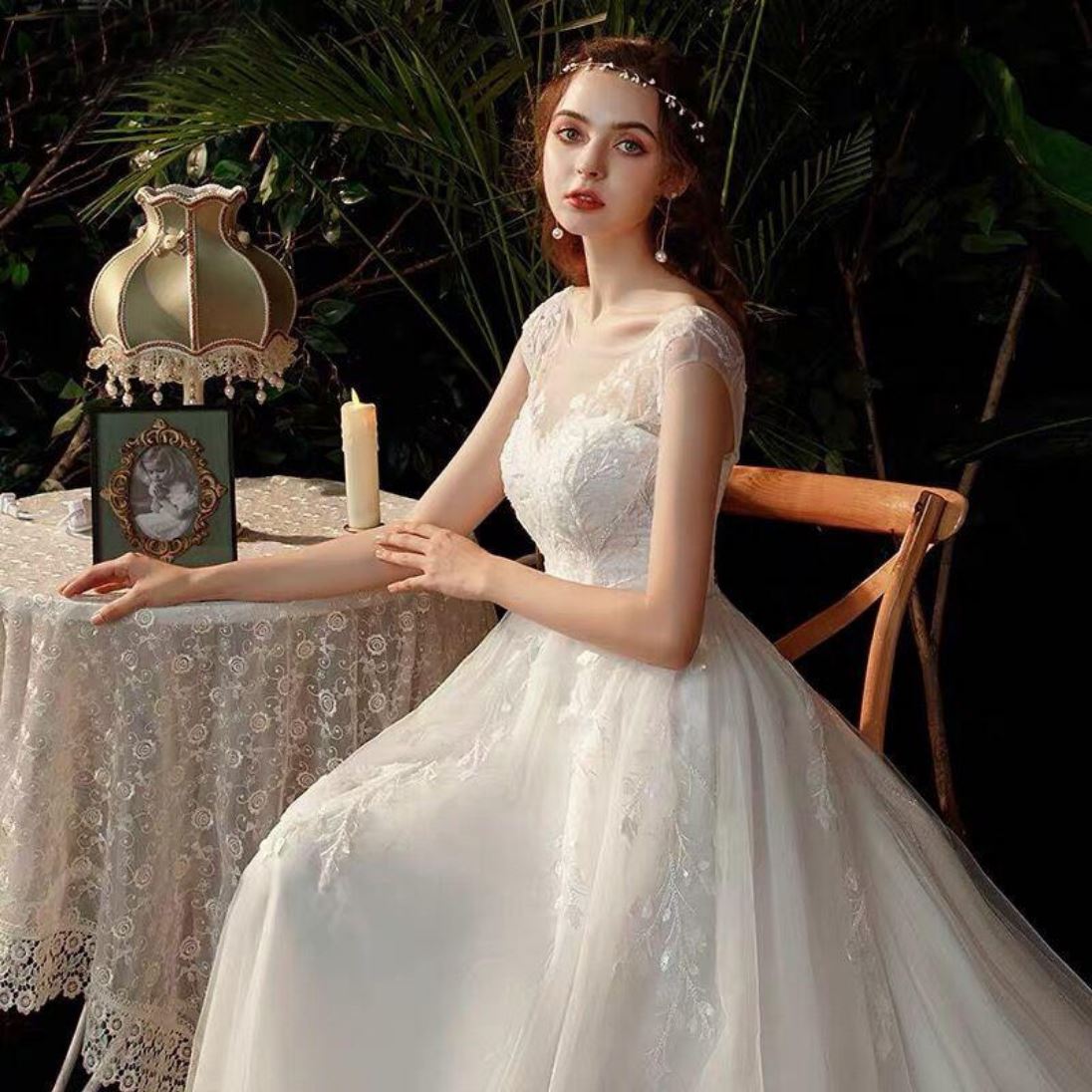 Long Bohemian Evening Bridal Gown Boho Wedding Dresses BlissGown 