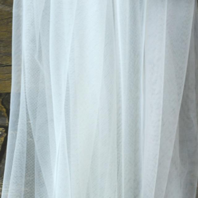 Long Pearl Cathedral Wedding Veil with Comb BlissGown off white 150cm 
