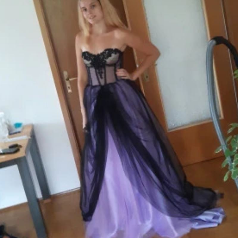 Long Princess Formal Applique Tulle Prom Dress Off Shoulder Prom Dresses BlissGown 