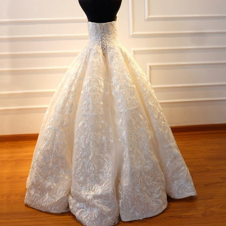 Luxury Appliques Beading Off Shoulder Princess Wedding Gown Luxury Wedding Dresses BlissGown 
