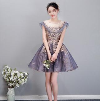 Luxury Court Train A-line Sexy Illusion Custom Size Evening Dress Evening & Formal Dresses BlissGown short 24W 