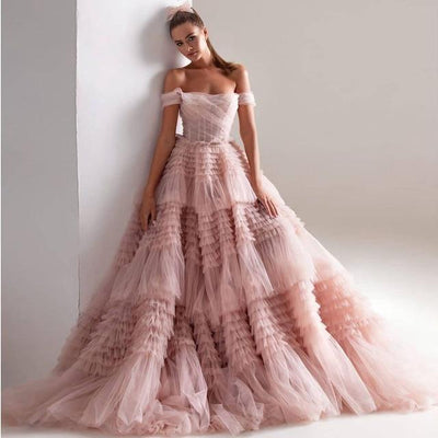 Off Shoulder Corset Layered Puffy Tulle Fashion Evening Gown Evening & Formal Dresses BlissGown Same As Image 14 