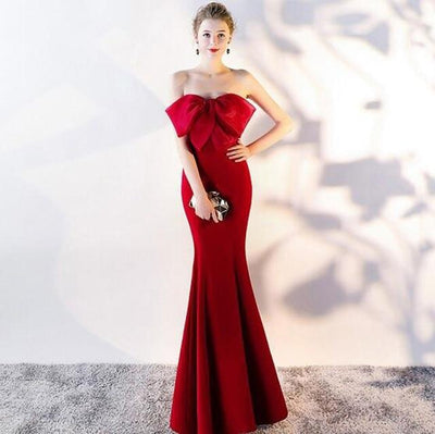 Off-Shoulder Sweetheart Satin Backless Wedding Dress Sexy Wedding Dresses BlissGown Red 14 