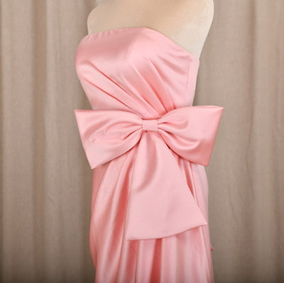Pink Off Shoulder Bow Decoration Mermaid Evening Dress Evening & Formal Dresses BlissGown 