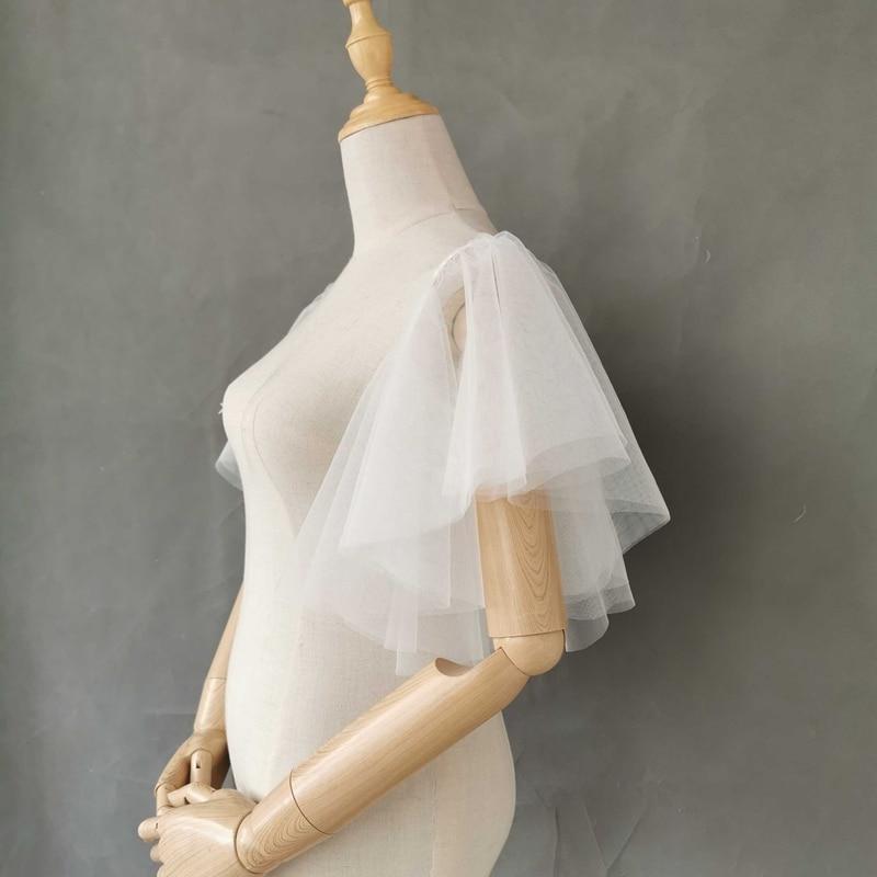 Removable Sleeves Elastic Tulle Soft Shawl Wedding Accessories Wedding Accessories BlissGown 