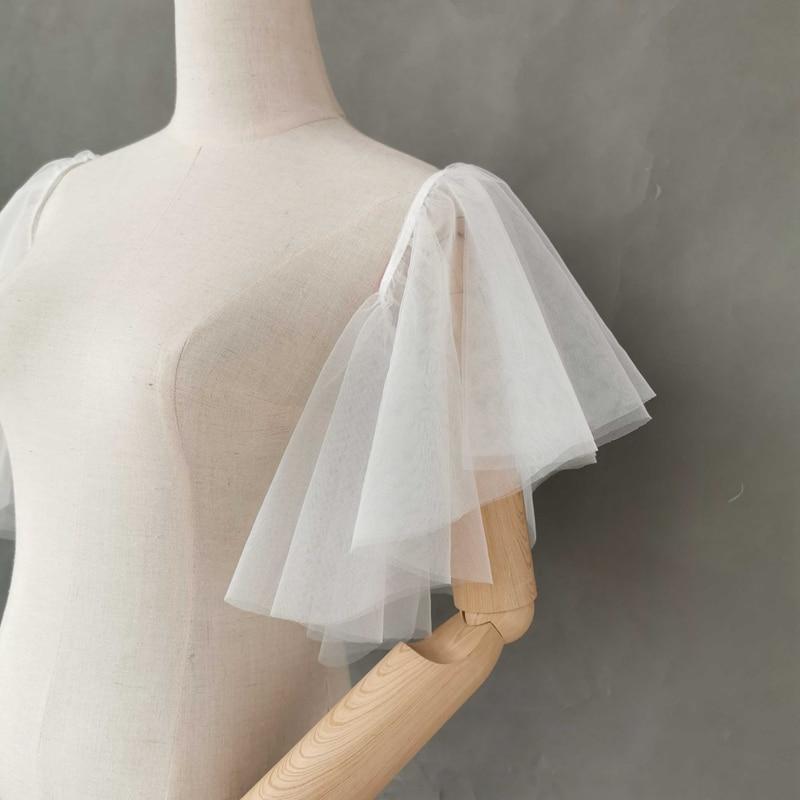 Removable Sleeves Elastic Tulle Soft Shawl Wedding Accessories Wedding Accessories BlissGown 