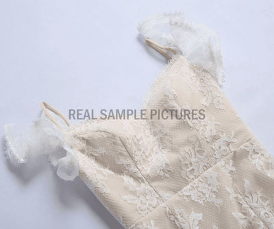 Retro Lace Mermaid Backless Floor Length Wedding Dress Vintage Wedding Dresses BlissGown 