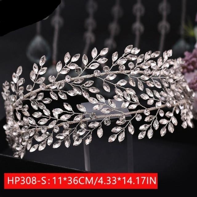 Rhinestone Tiaras Crystal Bridal Hair Jewelry Wedding Accessories BlissGown HP308-S 