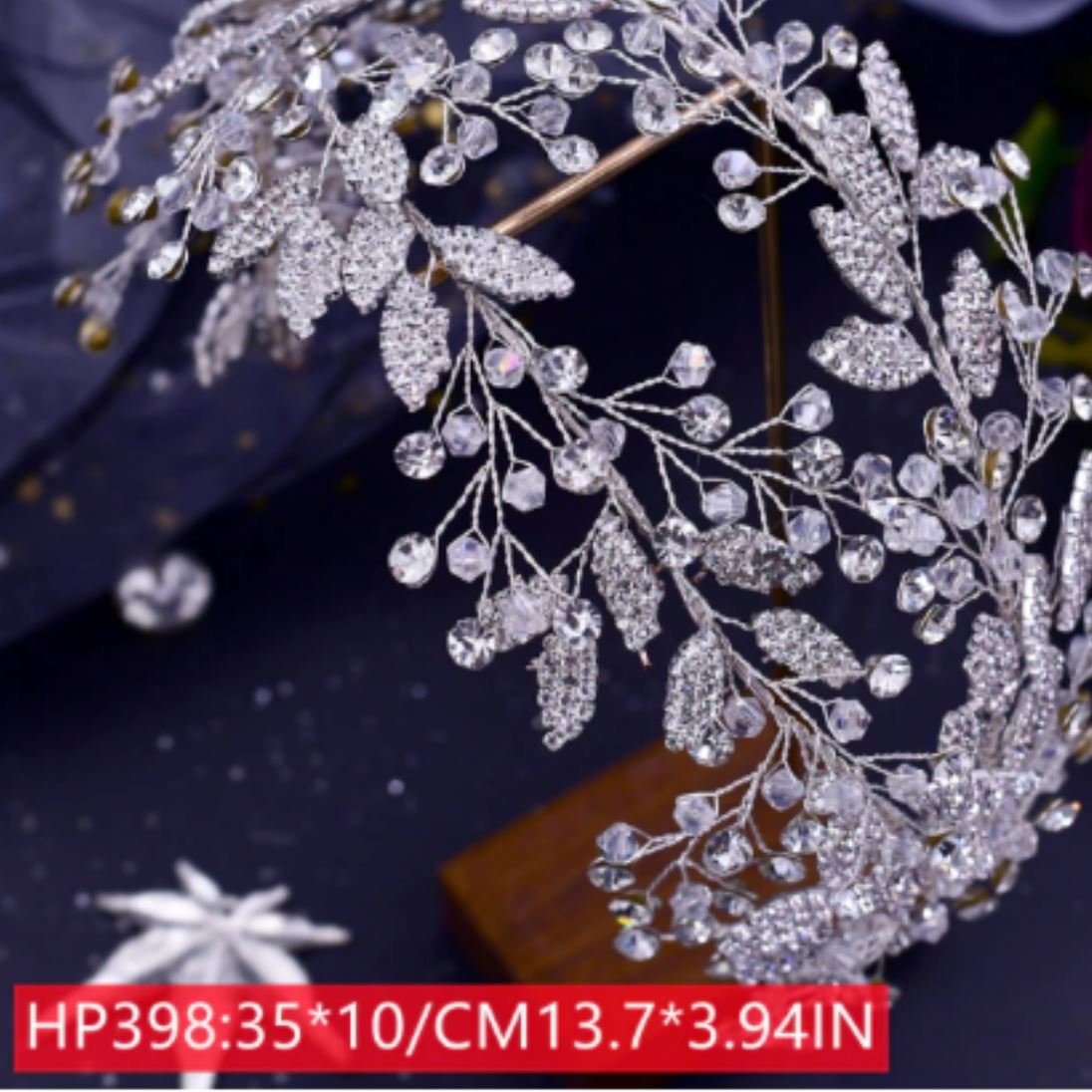 Rhinestone Tiaras Crystal Bridal Hair Jewelry Wedding Accessories BlissGown HP398-S 