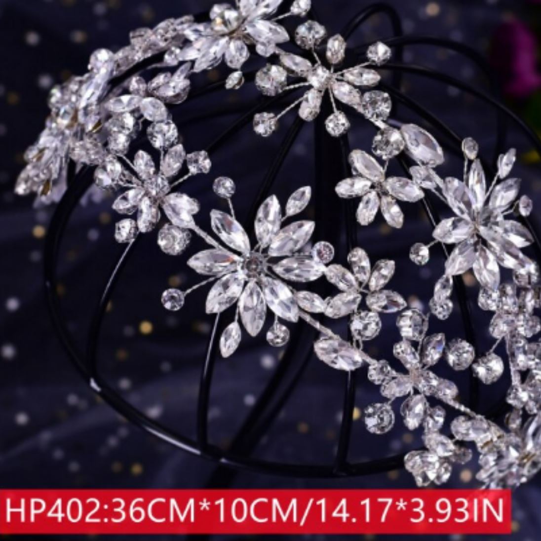 Rhinestone Tiaras Crystal Bridal Hair Jewelry Wedding Accessories BlissGown HP402-S 