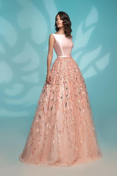Sequin Elegant Long Dark Navy Evening Dress Evening & Formal Dresses BlissGown Pink 10 