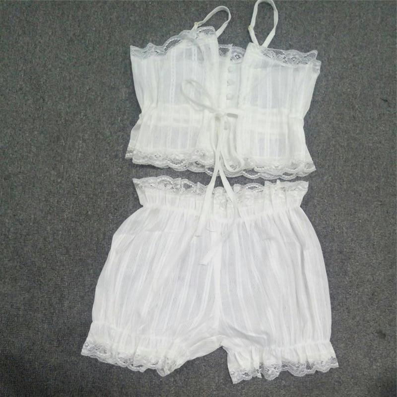 Sexy Sleepwear Erotic Cotton Pajamas Set Underwear Lace Lingerie Accessories BlissGown 