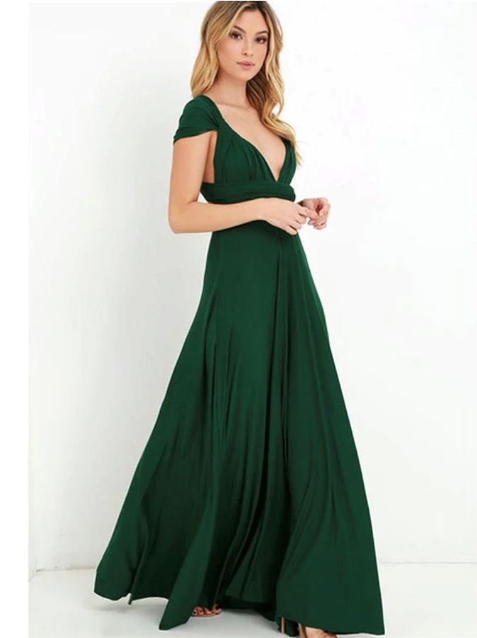 Sexy Women Party Bridesmaids Infinity Robe Dress Bridesmaid Dresses BLISS GOWN green XS 