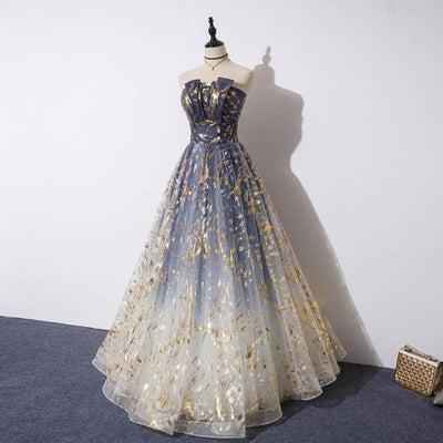 Strapless A-line Bling Bling Banquet Sequined Evening Dress Evening & Formal Dresses BlissGown as photo 16 