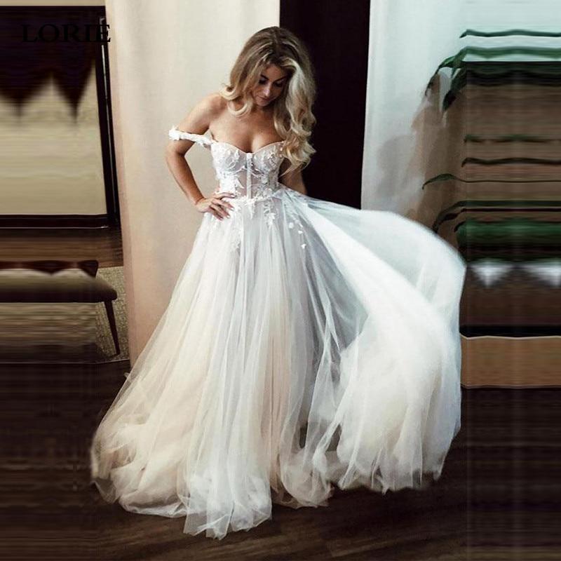 Sweetheart Backless A Line Lace Wedding Dresses Beach Wedding Dresses BlissGown 