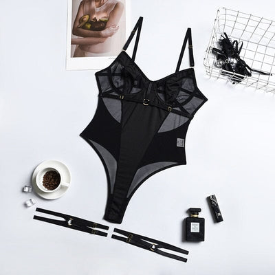 Transparent Sexy Lingerie See-Through Black Tights Fitness Accessories BlissGown Black S 
