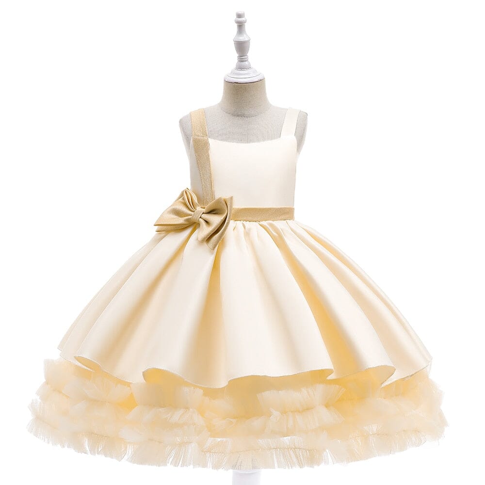Tulle Sequin with Bow Princess Dress Special Occasion BlissGown 2T Champagne 