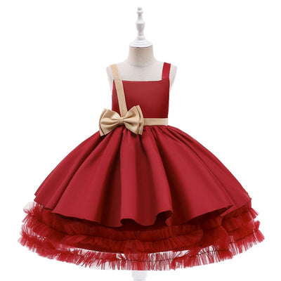 Tulle Sequin with Bow Princess Dress Special Occasion BlissGown 2T Dark Red 