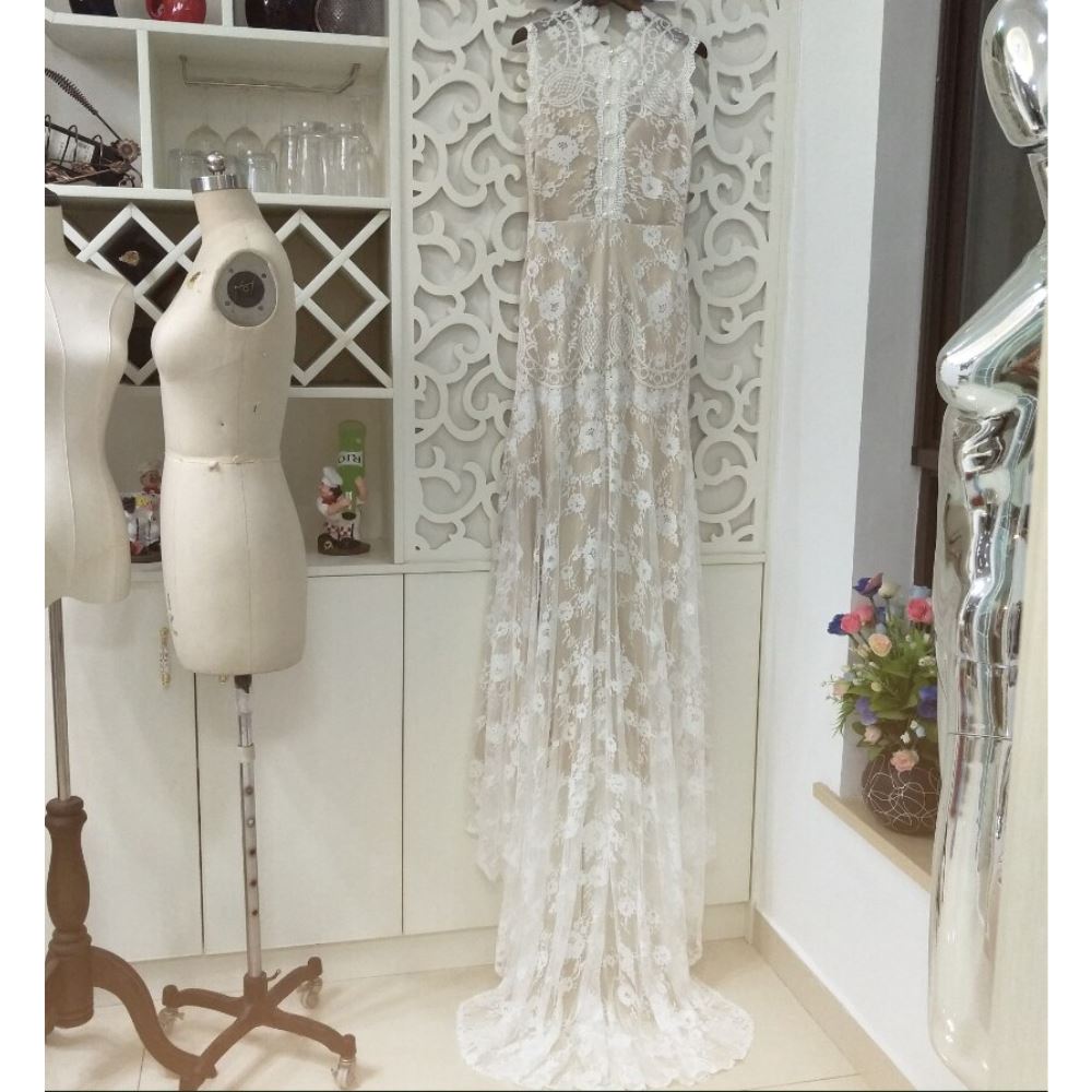Unique Design Vintage Exquisite French Lace Mermaid Wedding Dress Vintage Wedding Dresses BlissGown 