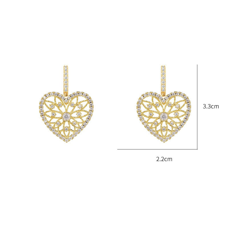 Wedding Bride Leaf Cubic Crystal Stud Earrings Jewelry BlissGown 293 Gold 