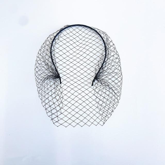 White Headband Crystal Birdcage Net Hair Jewelry Accessories Wedding Accessories BlissGown 2-Black-no diamond 