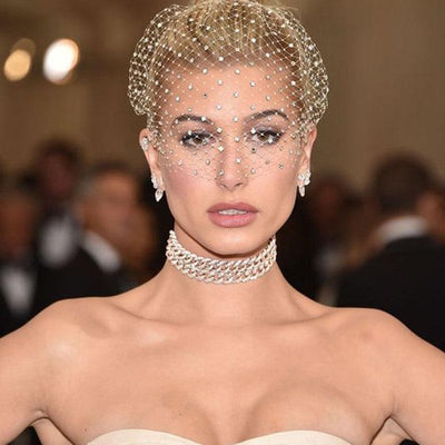 White Headband Crystal Birdcage Net Hair Jewelry Accessories Wedding Accessories BlissGown 